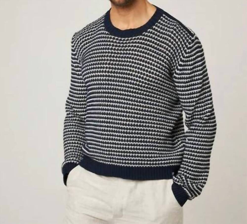 NEW PEREGRINE island crochet jumper in navy